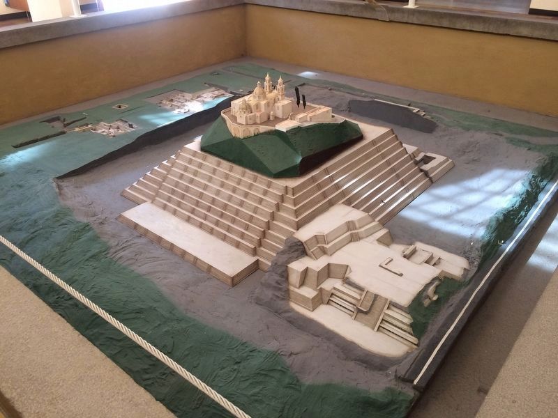 A model of the Great Pyramid of Cholula from the Museum image. Click for full size.