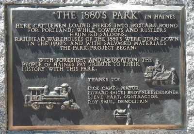 "The 1880's Park" in Haines Marker image. Click for full size.