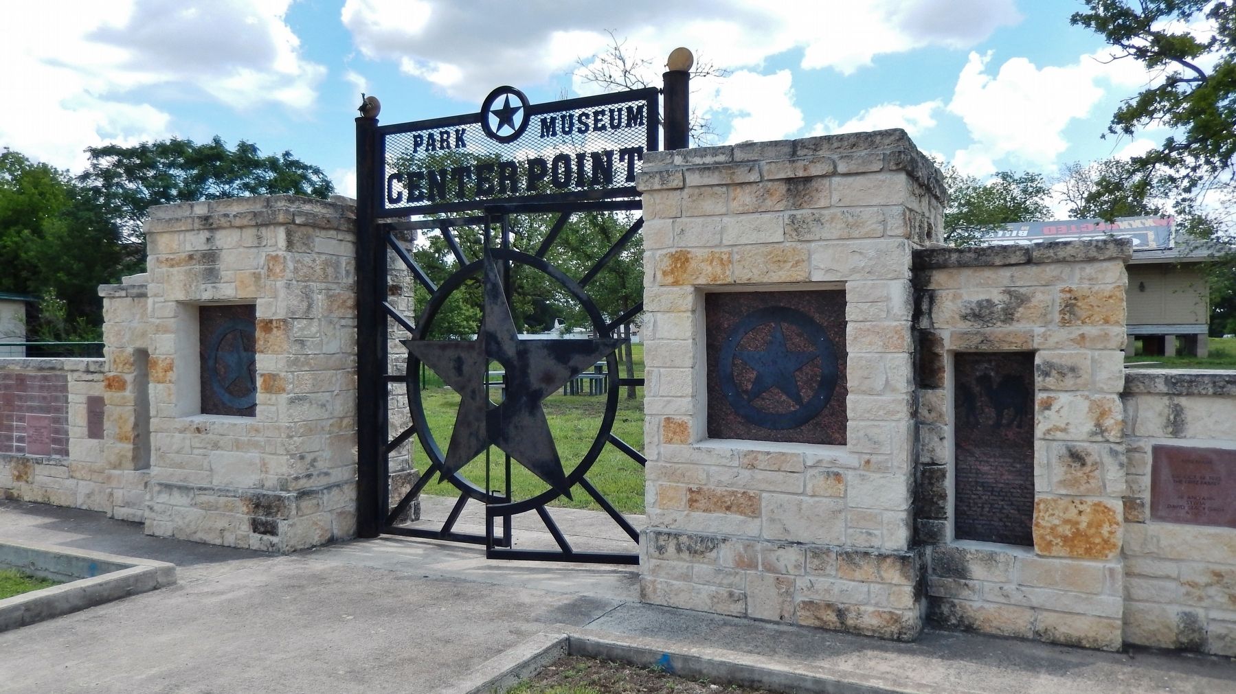 Camp Verde, Texas Marker (<i>wide view; marker visible right of gate</i>). Click for full size. Camp Verde, Texas Marker (<i>wide view; marker visible right of gate</i>) image. Click for full size.