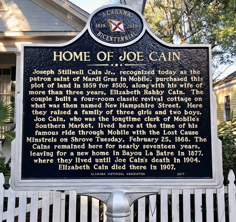 Home of Joe Cain Marker image. Click for full size.