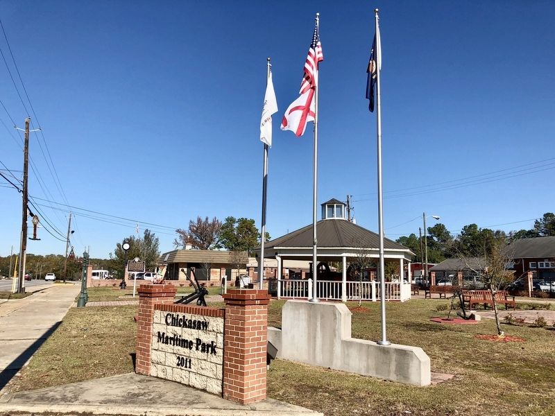 City of Chickasaw Marker at the Chickasaw Maritime Park. image. Click for full size.