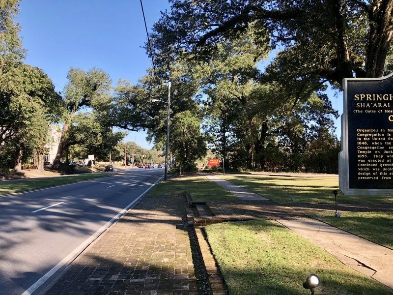 View from marker looking east on Springhill Avenue.. Click for full size. View from marker looking east on Springhill Avenue. image. Click for full size.