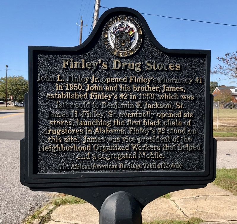 Finley's Drug Stores Marker. Click for full size. Finley's Drug Stores Marker image. Click for full size.
