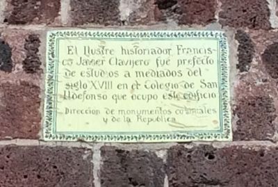 Francisco Javier Clavijero Marker image. Click for full size.