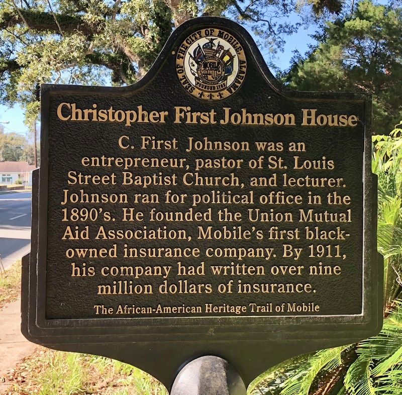 Christopher First Johnson House Marker image. Click for full size.