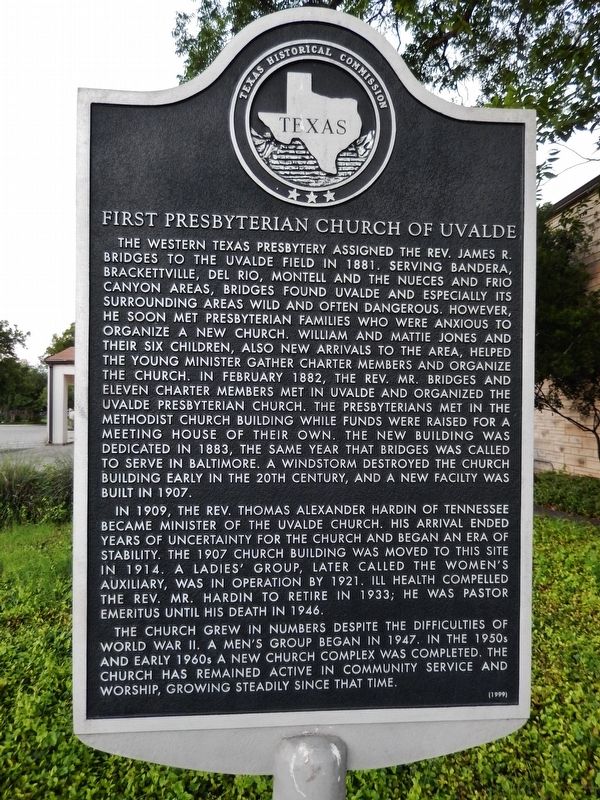 First Presbyterian Church of Uvalde Marker image. Click for full size.