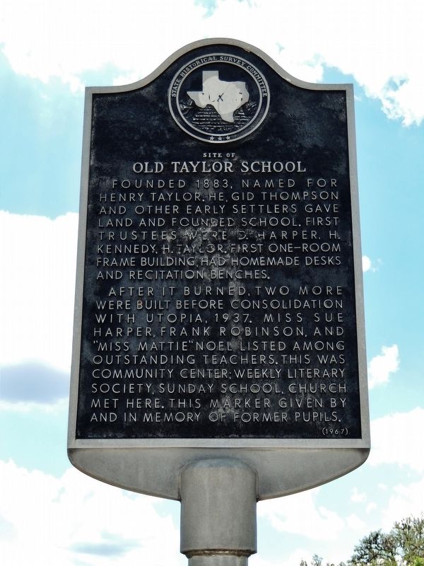Site of Old Taylor School Marker image. Click for full size.