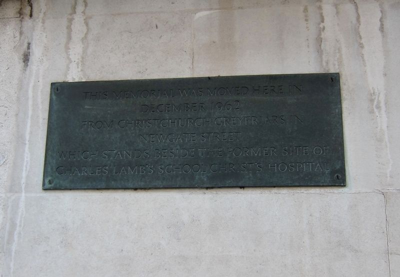 Charles Lamb Marker - Lower Panel. Click for full size. Charles Lamb Marker - Lower Panel image. Click for full size.
