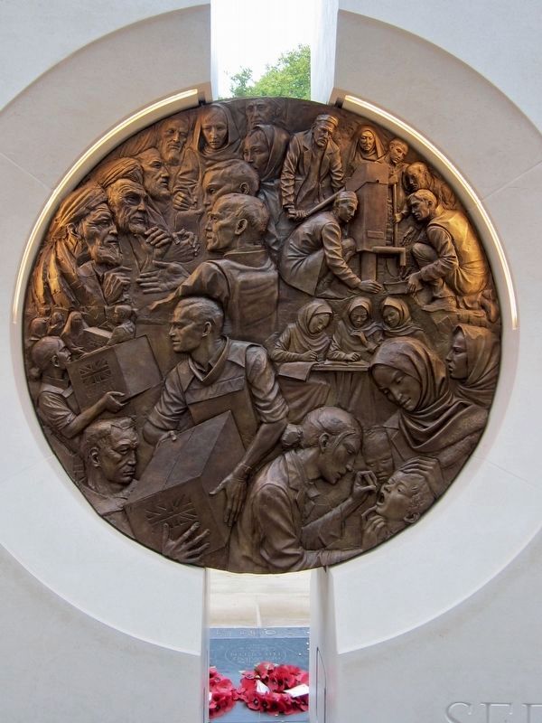 Iraq and Afghanistan Memorial - Reverse, detail image. Click for full size.