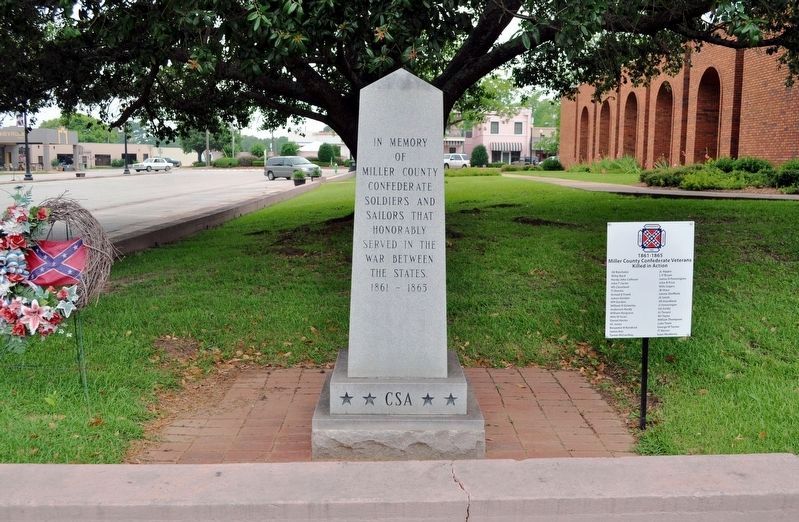 Miller County Confederate Soldiers and Sailors Marker image. Click for full size.