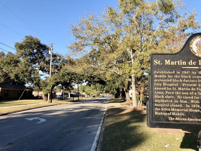 View of marker looking north on South Washington Avenue.. Click for full size. View of marker looking north on South Washington Avenue. image. Click for full size.