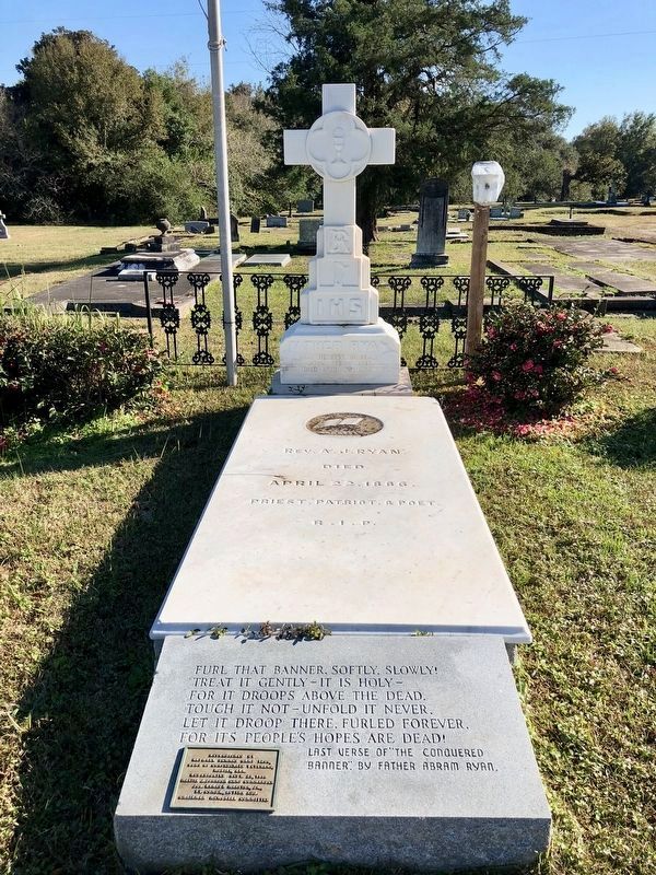 Father Ryan's grave at Catholic Cemetery in Mobile, Alabama.. Click for full size. Father Ryan's grave at Catholic Cemetery in Mobile, Alabama. image. Click for full size.