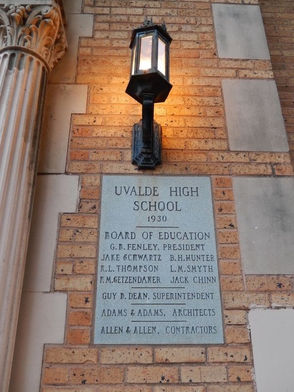 Uvalde High School (1930). Click for full size. Uvalde High School (1930) image. Click for full size.