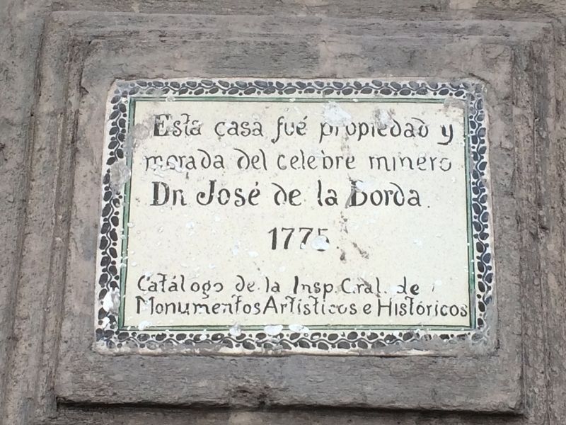 José de la Borda Marker image. Click for full size.