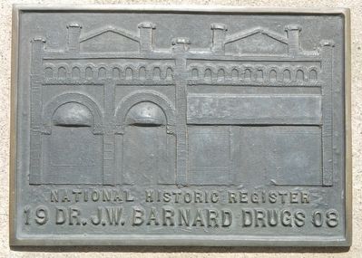 19 Dr. J.W. Barnard Drugs 08 Marker. Click for full size. 19 Dr. J.W. Barnard Drugs 08 Marker image. Click for full size.