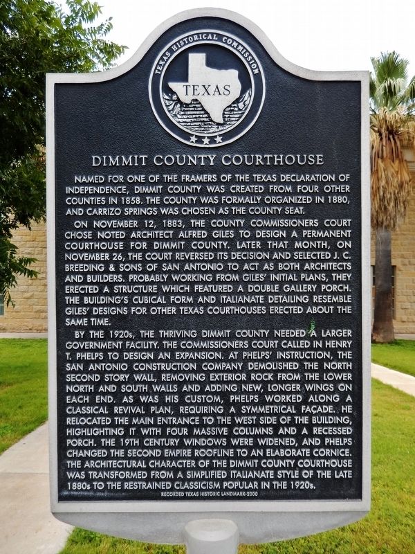 Dimmit County Courthouse Marker image. Click for full size.