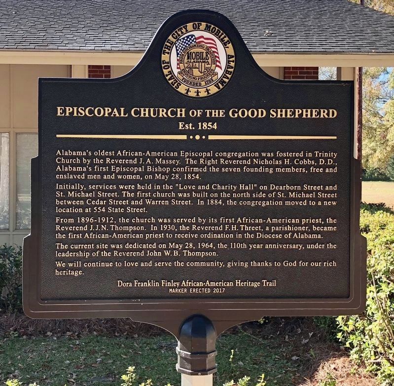 Episcopal Church of the Good Shepherd marker (front) image. Click for full size.