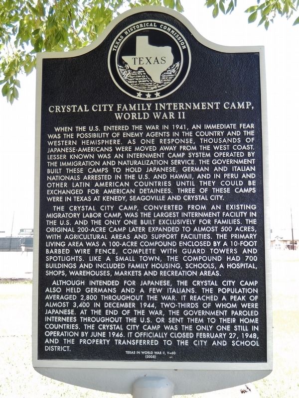 Crystal City Family Internment Camp Marker image. Click for full size.