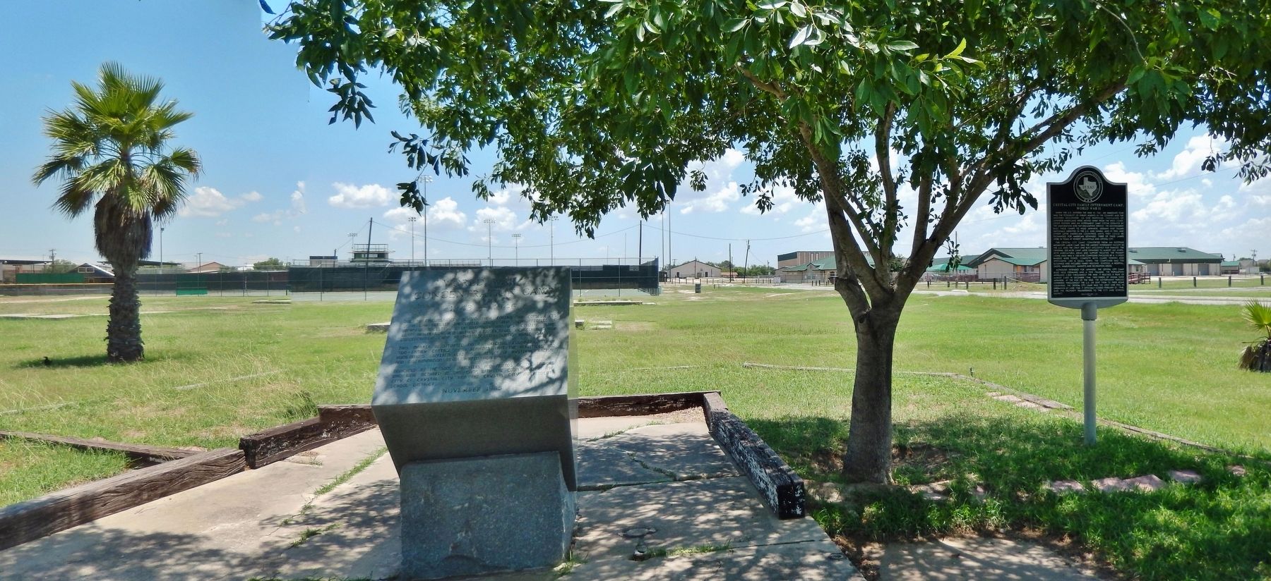 World War II Concentration Camp Marker (<i>wide view showing adjacent marker</i>) image. Click for full size.