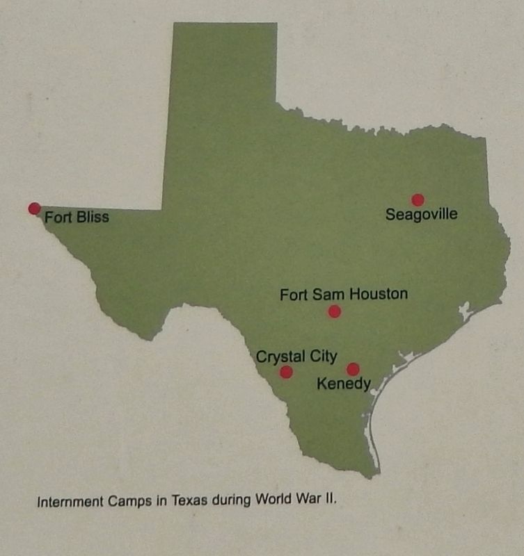 Marker detail: World War II Internment Camps in Texas image. Click for full size.