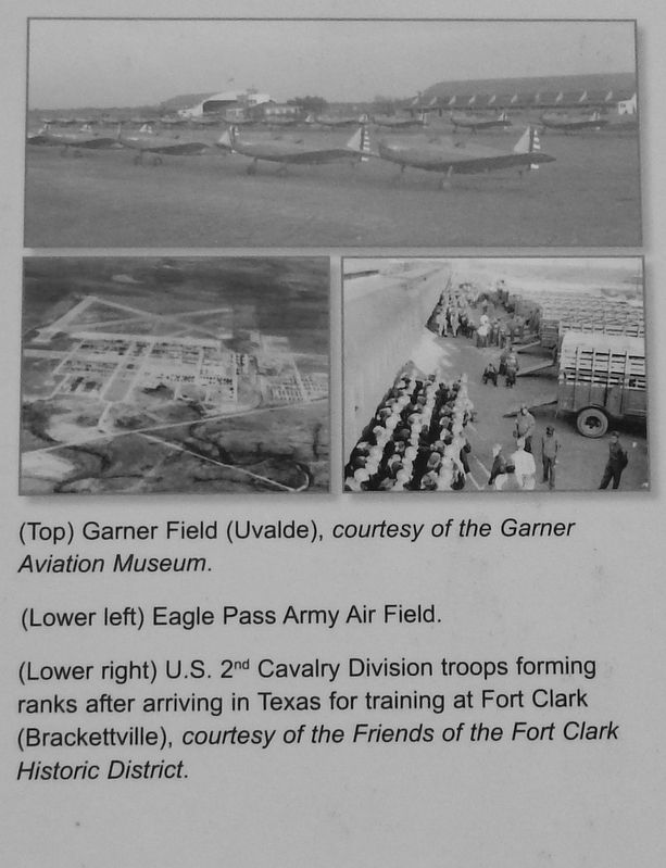 Marker detail: Garner Field, Eagle Pass Army Air Field and Fort Clark image. Click for full size.