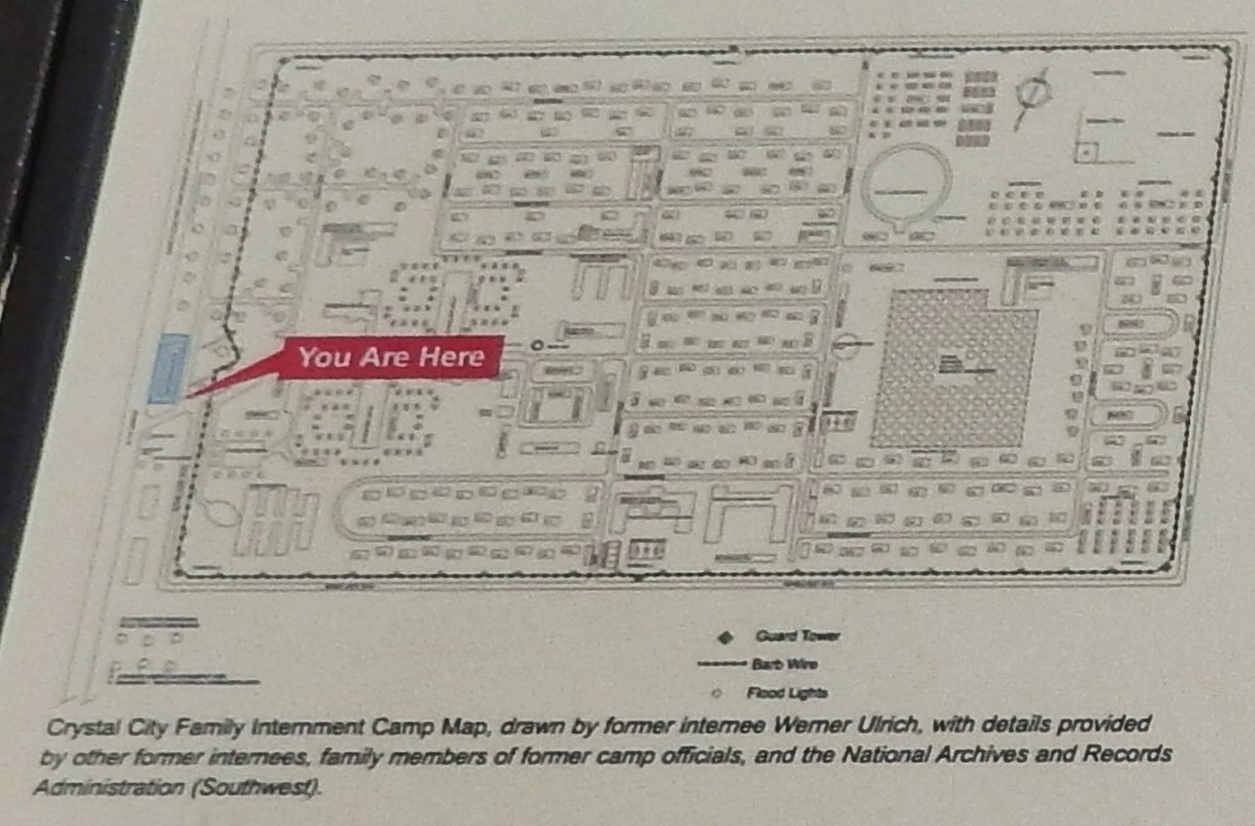 Marker detail: Crystal City Family Internment Camp Map image. Click for full size.