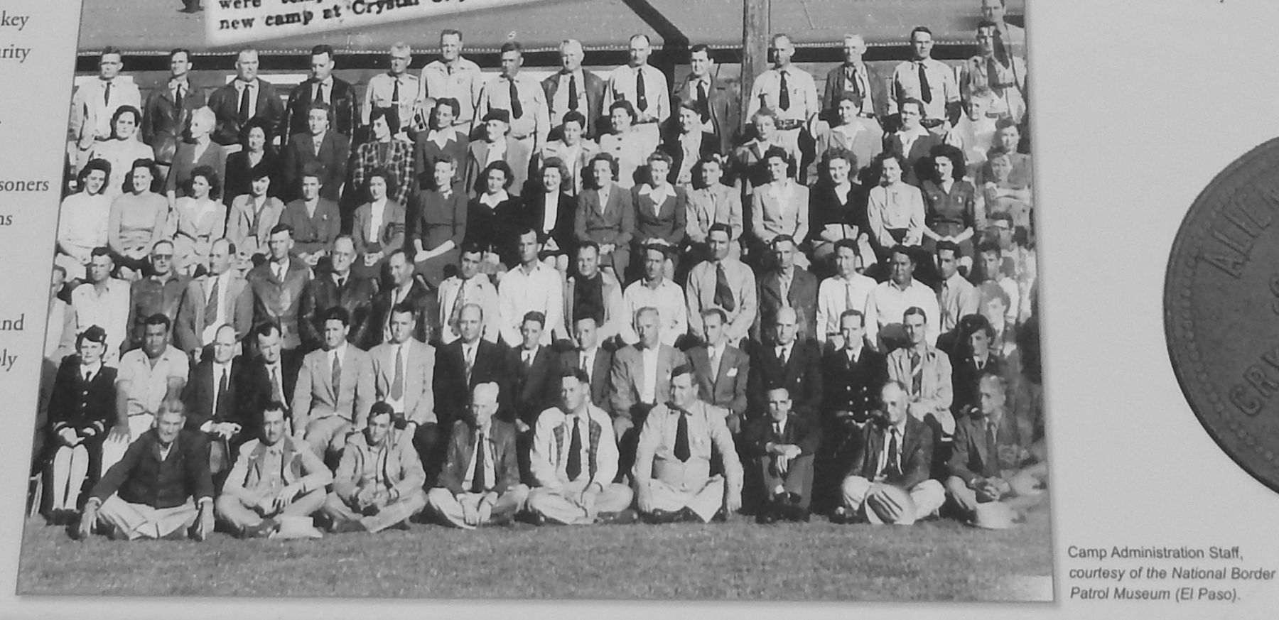 Marker detail: Camp Administration Staff image. Click for full size.
