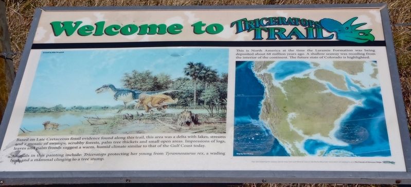 Welcome to Triceratops Trail Marker. Click for full size. Welcome to Triceratops Trail Marker image. Click for full size.