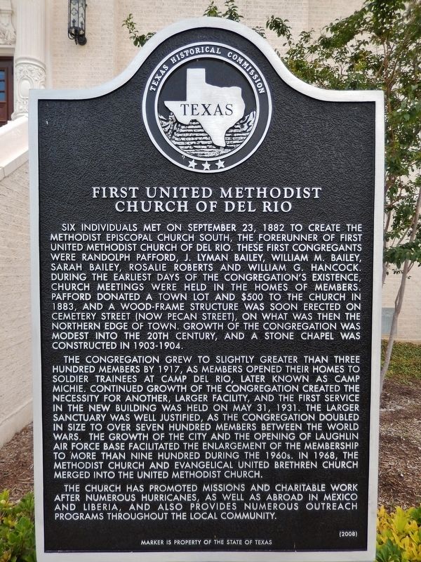 First United Methodist Church of Del Rio Marker image. Click for full size.