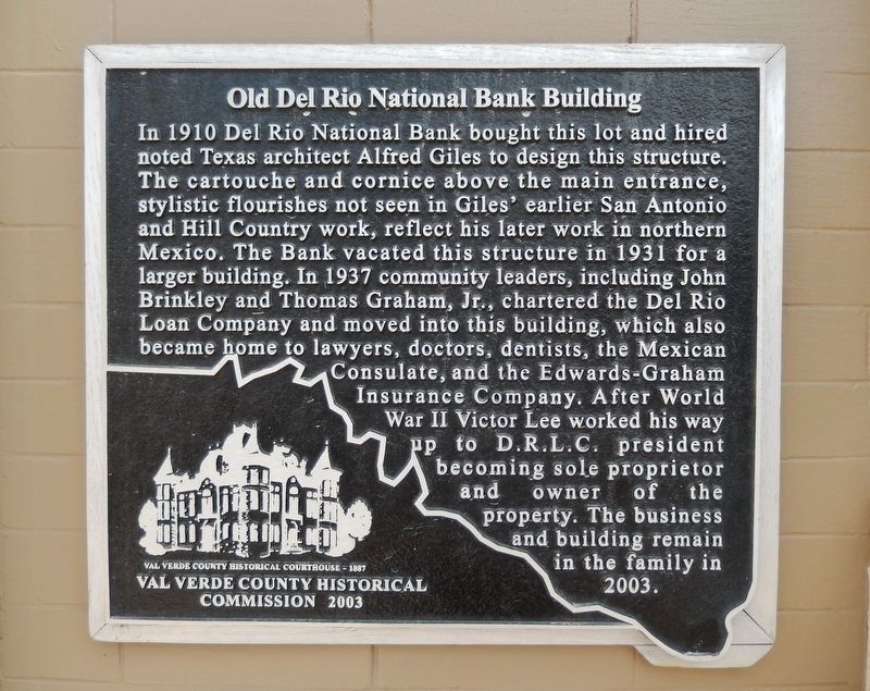 Old Del Rio National Bank Building Marker image. Click for full size.