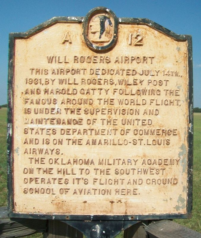 Will Rogers Airport Marker. Click for full size. Will Rogers Airport Marker image. Click for full size.