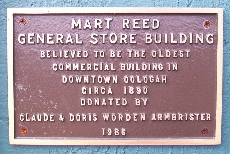 Mart Reed General Store Building Marker image. Click for full size.