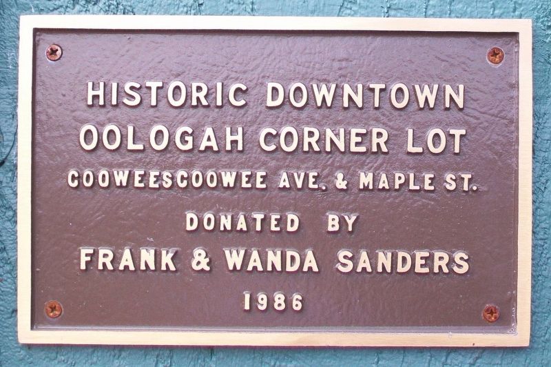 Historic Downtown Oologah Corner Lot Marker image. Click for full size.