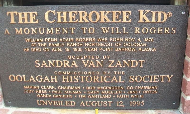The Cherokee Kid Marker image. Click for full size.