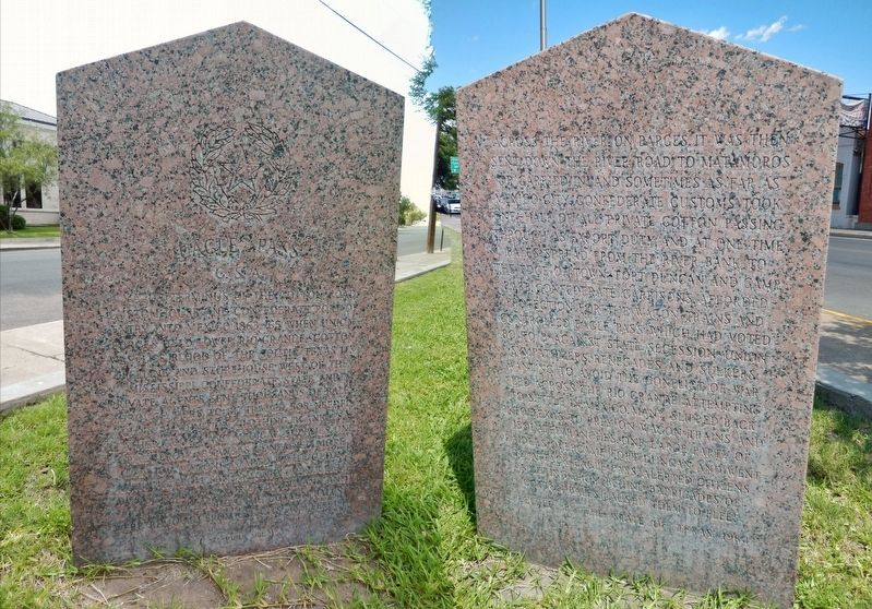 Eagle Pass C.S.A. Marker (<i>front & back</i>) image. Click for full size.