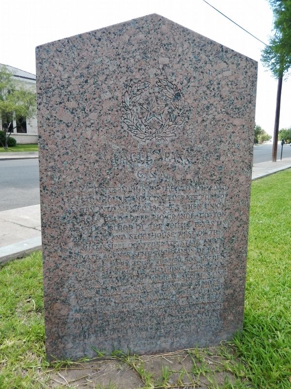 Eagle Pass C.S.A. Marker (<i>front side</i>) image. Click for full size.