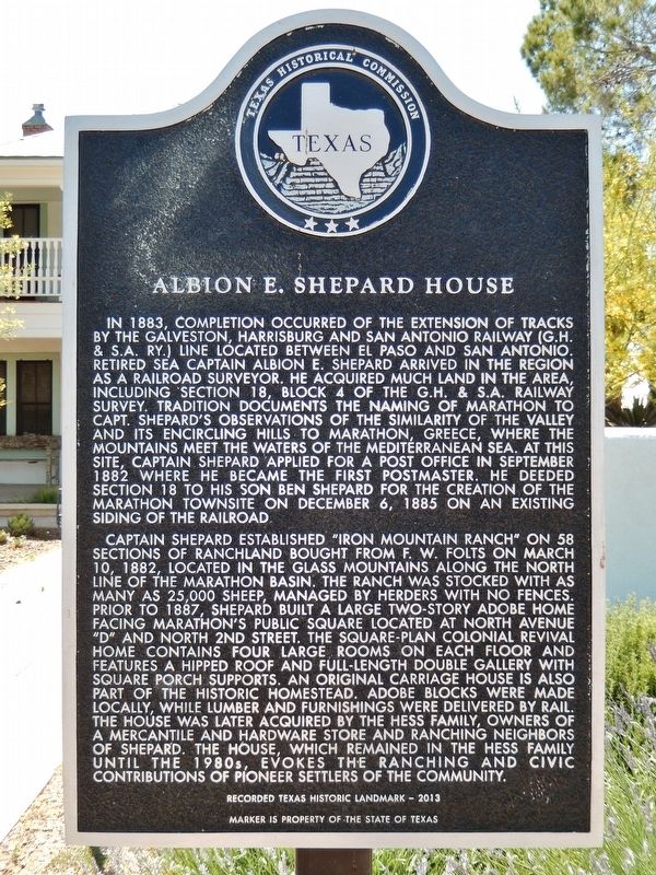 Albion E. Shepard House Marker. Click for full size. Albion E. Shepard House Marker image. Click for full size.