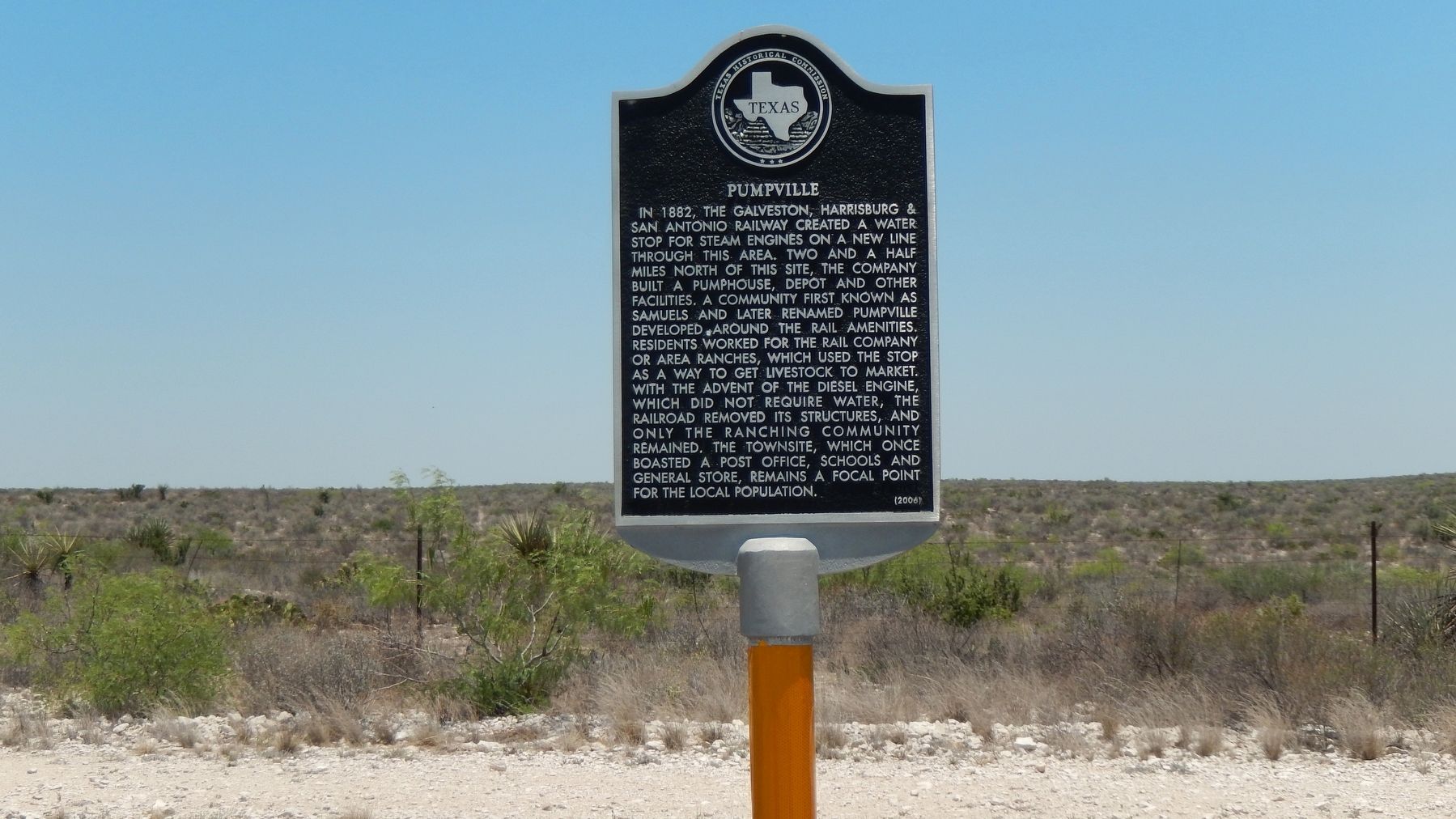 Pumpville Marker (<i>wide view</i>). Click for full size. Pumpville Marker (<i>wide view</i>) image. Click for full size.