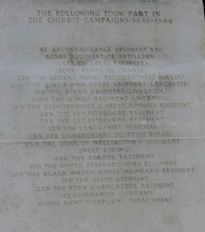 Chindit Memorial - Left Panel image. Click for full size.