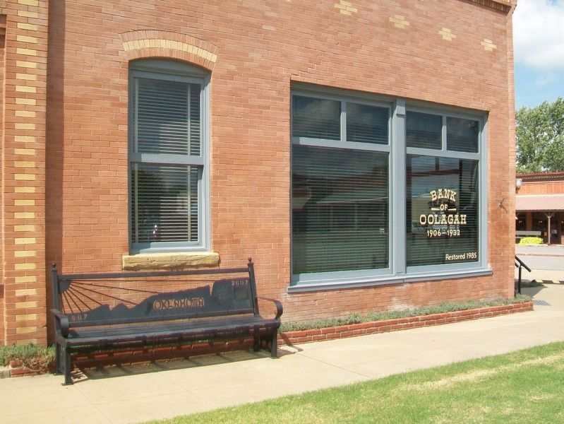 Oklahoma Centennial Bench and Marker. Click for full size. Oklahoma Centennial Bench and Marker image. Click for full size.