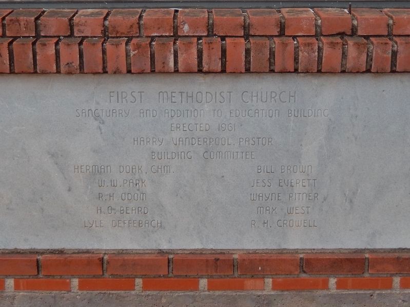 First Methodist Church Cornerstone. Click for full size. First Methodist Church Cornerstone image. Click for full size.