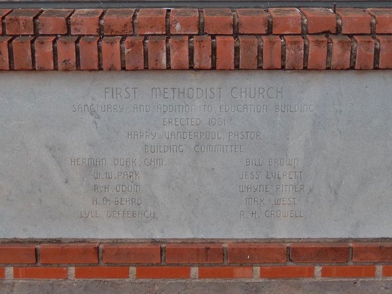 First Methodist Church Cornerstone image. Click for full size.