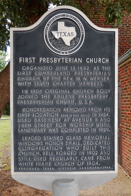 First Presbyterian Church Marker. Click for full size. First Presbyterian Church Marker image. Click for full size.