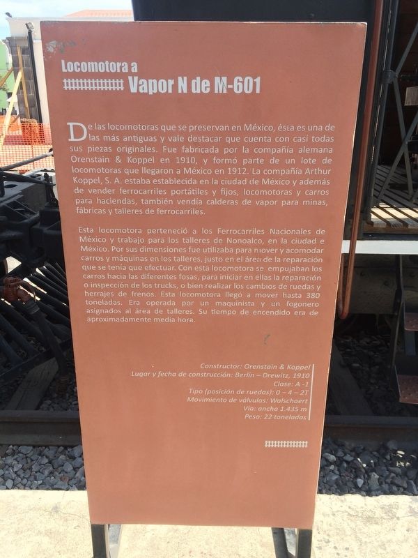 Steam Locomotive NM-601 Marker. Click for full size. Steam Locomotive NM-601 Marker image. Click for full size.