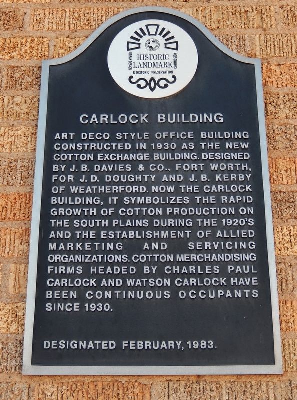Carlock Building Marker. Click for full size. Carlock Building Marker image. Click for full size.