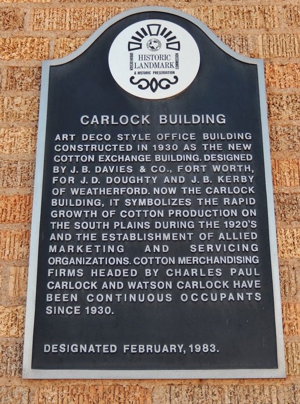 Carlock Building Marker image. Click for full size.