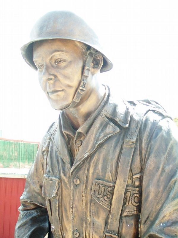 War Memorial USMC WWII Rifleman Statue Detail image. Click for full size.