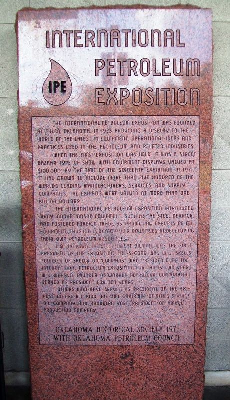 International Petroleum Exposition Marker image. Click for full size.
