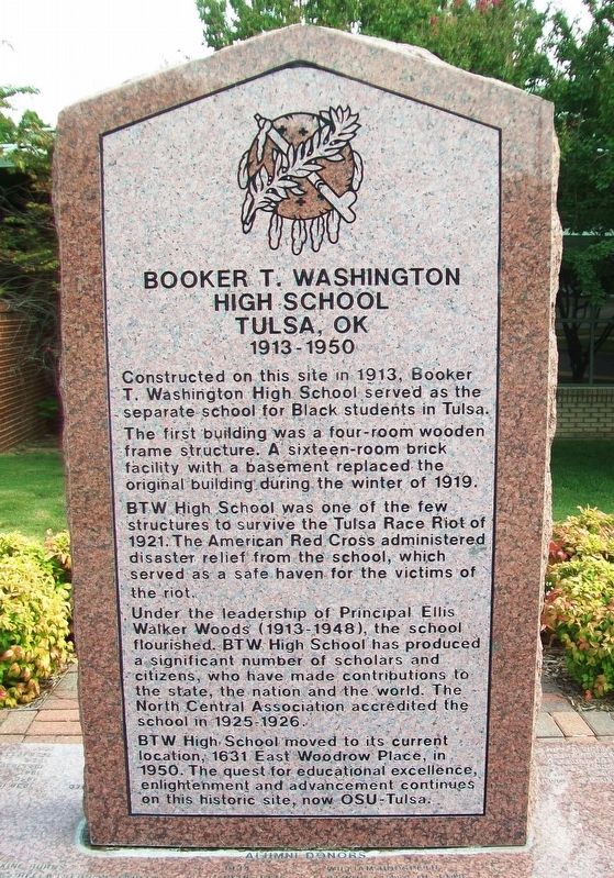 Booker T. Washington High School Marker image. Click for full size.