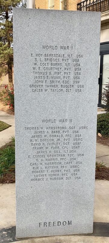 Rankin County War Memorial (WWI & WWII) image. Click for full size.
